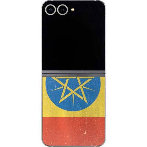 Ethiopia Flag Distressed Galaxy Z Flip6 Skin